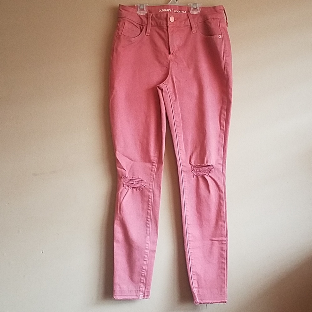 Salmon Pink Skinny Ankle Rockstar Jean